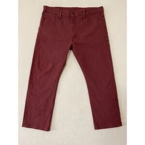 Levis Jeans Mens 38 x 30 MaroonBurgundy 513 Slim Straight Stretch (36x 26) Fit